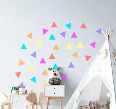 Pack of multicolor tiny triangles baby wall sticker - TenStickers