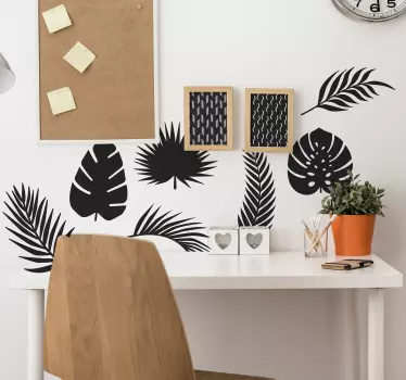 Palm leaves set plant wall decor - TenStickers