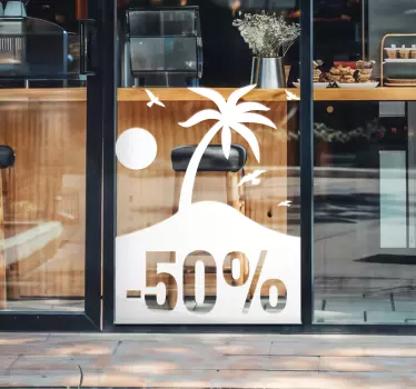 palm tree discount sale stickers - TenStickers