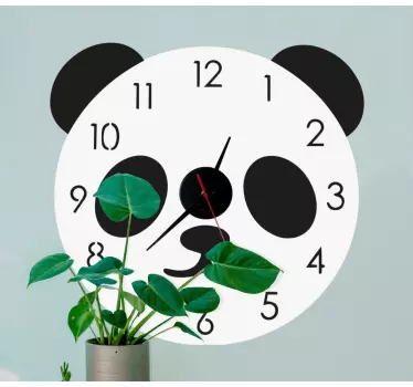 Panda clock face clock sticker - TenStickers