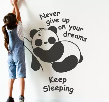 Panda dream motivator wall stickers for kid - TenStickers
