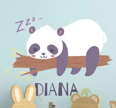 PANDA SLEEPING ON BRANCH pet wall art - TenStickers