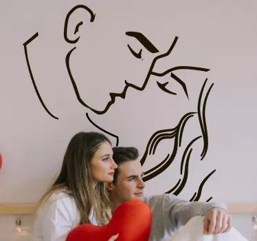 Passionate kissing couple love wall sticker - TenStickers