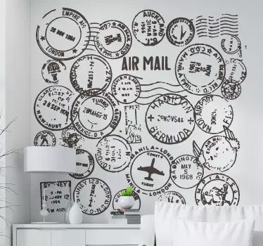 Passport Stamps Travel Sticker - TenStickers