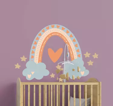 Pastel colors rainbow illustration wall art - TenStickers