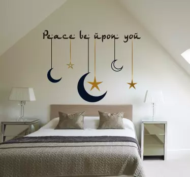 Peace upon you headboard wall sticker - TenStickers