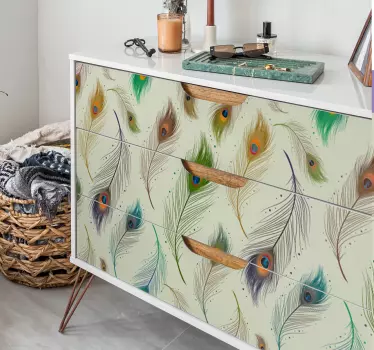 Peacock feathers decals for furniture - TenStickers