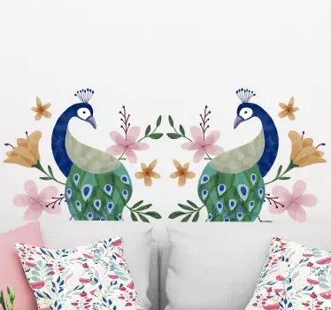 Peacocks` bird sticker - TenStickers
