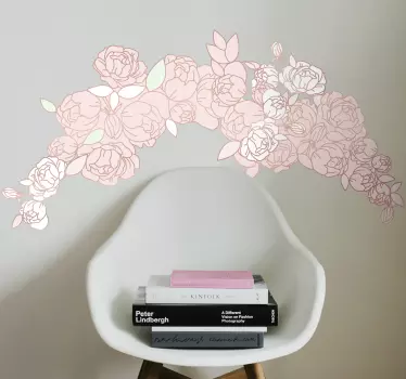 Peony arch flower wall decal - TenStickers