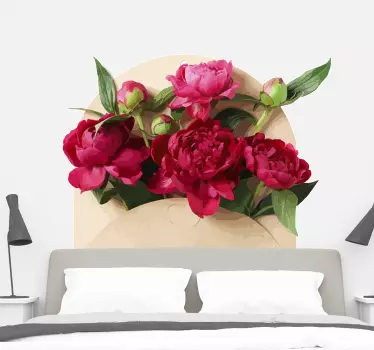 peony in envelope flower wall decor - TenStickers