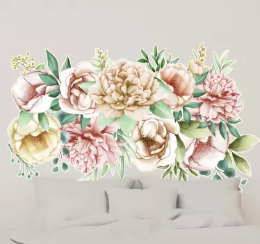Peony realistic flowers flower wall decal - TenStickers