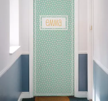 Personalisable daisy pattern glass door sticker - TenStickers