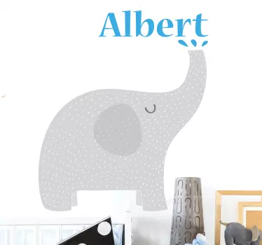 Personalised Children's Elephant's Trunk Sticker - TenStickers