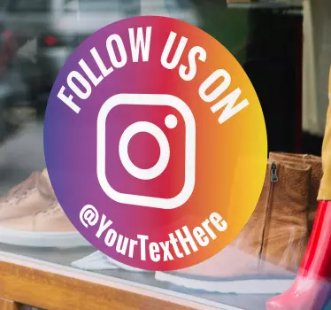 Personalised instagram circle Shop Window Decal - TenStickers