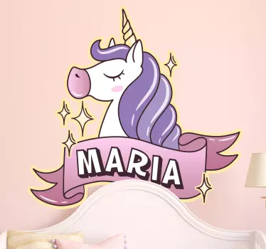 Personalised Kids Name Unicorn Wall Sticker - TenStickers