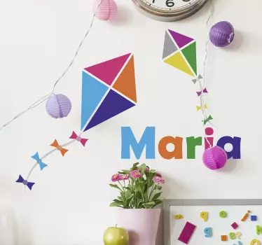 Personalised kite kids decal - TenStickers