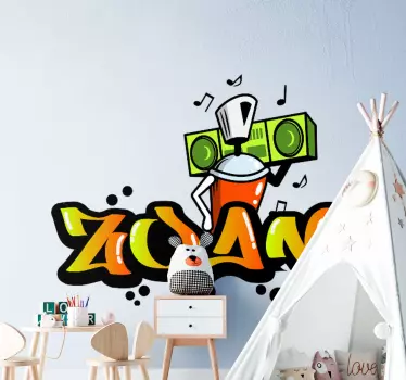 personalised name graffiti urban decal - TenStickers