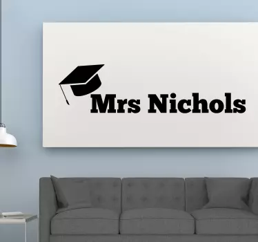 Personalised teacher name educational decal - TenStickers