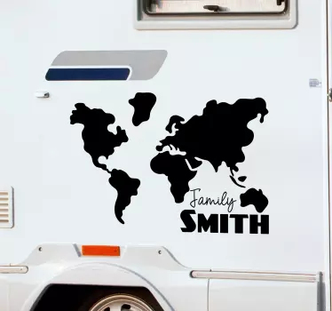 Personalised World Map Motorhome decal - TenStickers