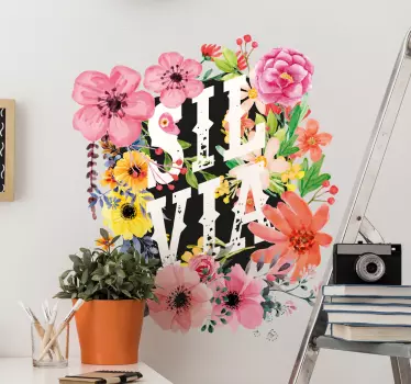 Personalizable Flowers flower wall decor - TenStickers