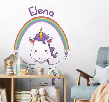 Personalizable unicorn illustration wall art - TenStickers
