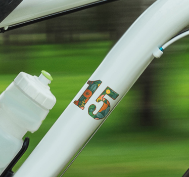 Personalized flowers  Bike Decal - TenStickers