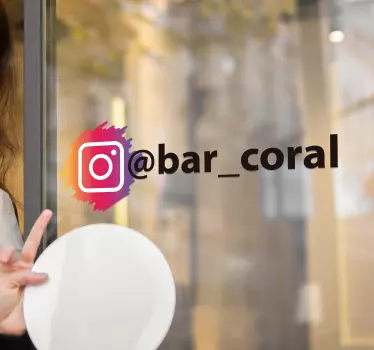 personalized Instagram logo with black letters shop window sticke - TenStickers