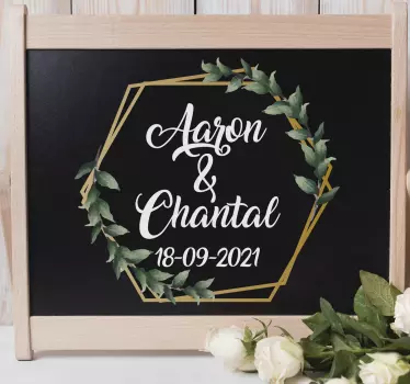 Personnalised marriage text wedding vinyl sticker - TenStickers