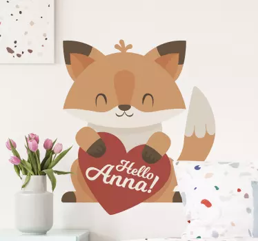 Pet wall art adorable fox sculpture - TenStickers