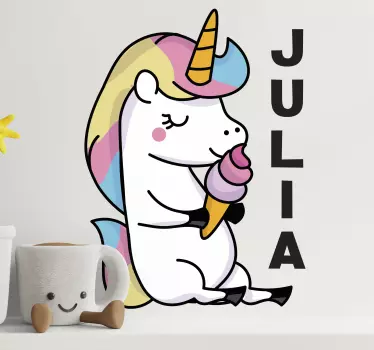 Pet wall art unicorn relishing ice cream - TenStickers