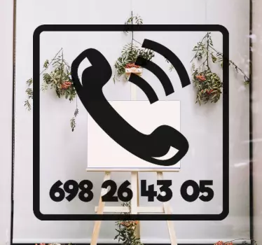 Phone icon personalized window decal - TenStickers