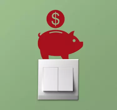 Piggy Bank light switch cover sticker - TenStickers