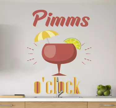 Pimms o'clock drink wall sticker - TenStickers