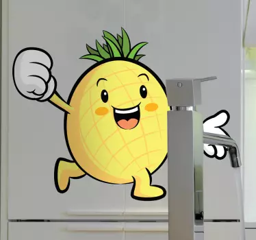 Kitchen wall sticker happy pineapple - TenStickers