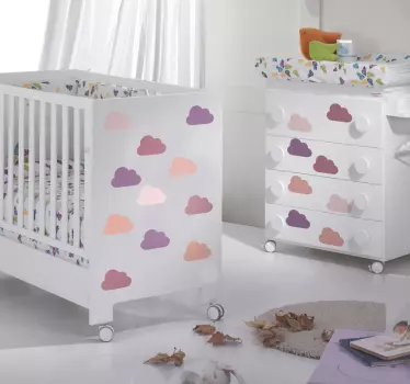 Pink Tones Cloud Stickers Collection - TenStickers