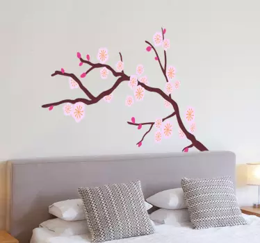 Pink Tree Wall Decal - TenStickers