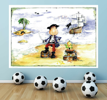 Pirate Adventure Kids Sticker by Lol Malone - TenStickers