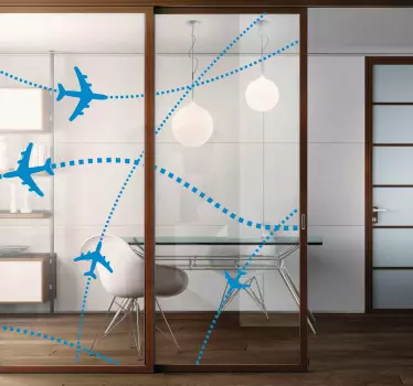 Plane Routes Sticker - TenStickers