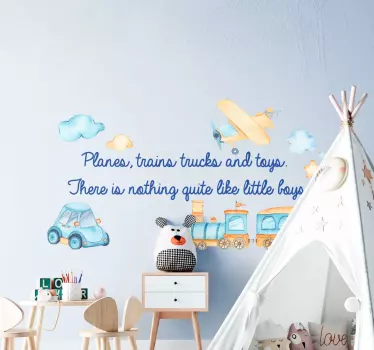 Planes trains, trucks and toys decal - TenStickers