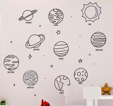 Planets of the Solar System space sticker - TenStickers