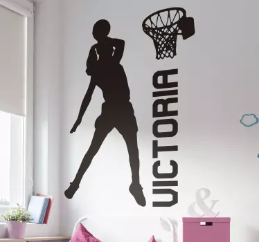 Player making mate with name basketball wall sticker - TenStickers
