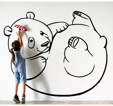 Playful cartoon panda wall stickers for kid - TenStickers