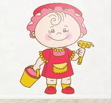 Playful Child Painter wall stickers for kid - TenStickers