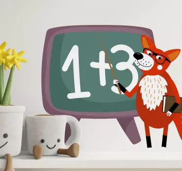 Playful teaching fox wall stickers for kid - TenStickers
