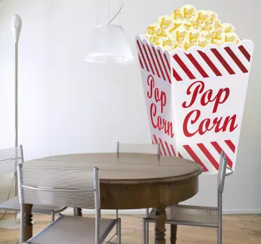 Popcorn Illustration Wall Sticker - TenStickers