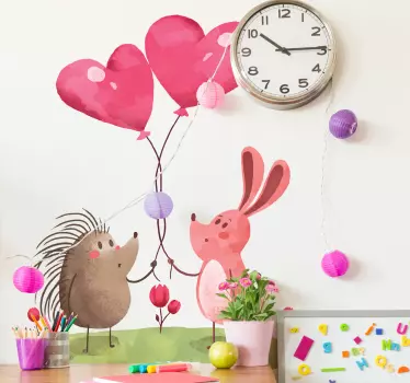Porcupine and Rabbit illustration wall art - TenStickers