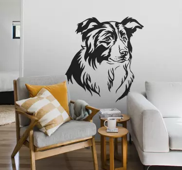 Portrait collie pet decals - TenStickers