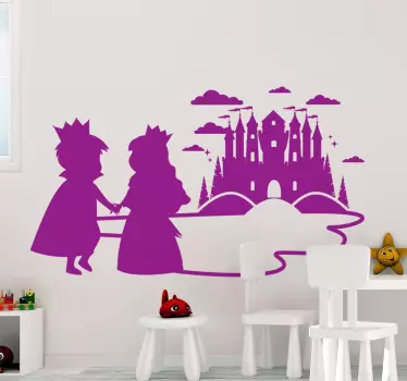 Prince and princess kids fairy tale wall decal - TenStickers