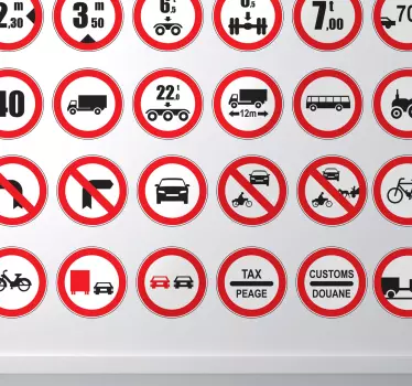 Prohibited Set of Sign Sticker - TenStickers