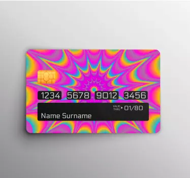 Psychedelic effect credit card sticker - TenStickers